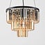 Suspension à 3 lumières avec cristaux en verre ambré - Kristal