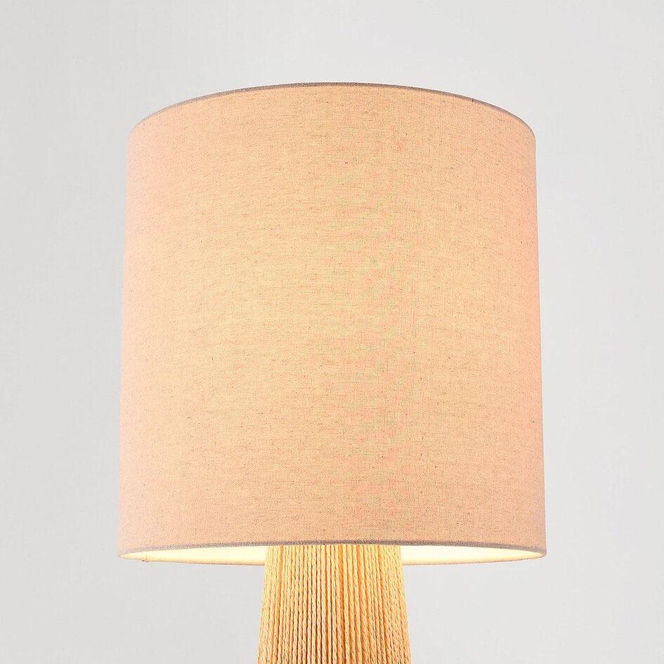 Lampadaire Papira naturel avec abat-jour en lin