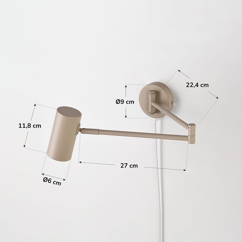 Applique murale Brino avec bras réglable - beige sable