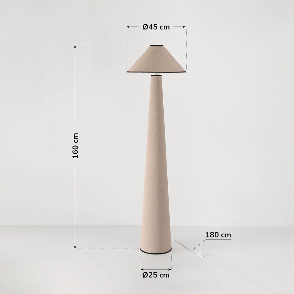Lampadaire Violetta en lin - blanc