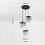Suspension 3 lumières Kristos avec cristaux de verre