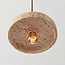 Suspension Japandi Florinda avec travertin (pierre naturelle) et bois, 2 lumières