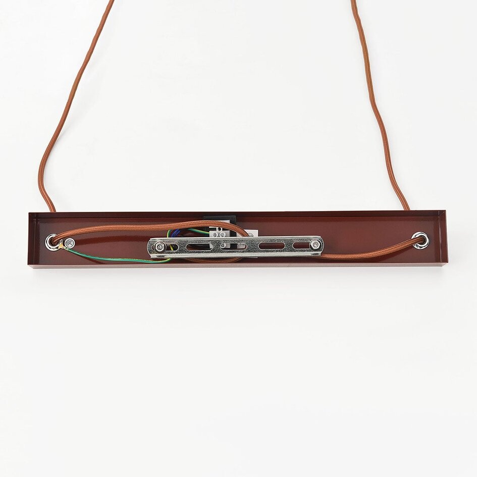 Suspension Japandi Florinda avec travertin (pierre naturelle) et bois, 2 lumières