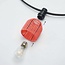 Kit guirlande guinguette incluant des abat-jours aspect rotin rouge, disponible avec différentes ampoules LED