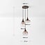 Suspension Loua 3 lumières en verre ombré en brun