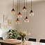 Suspension 6 lumières Palaio avec verre ombré - marron
