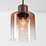 Suspension 6 lumières Palaio avec verre ombré - marron