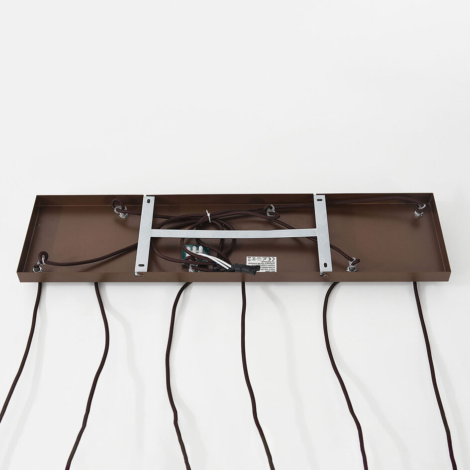 Suspension 6 lumières Palaio avec verre ombré - marron