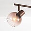 Plafonnier réglable Lorie 3 lumières avec verre ombré - marron