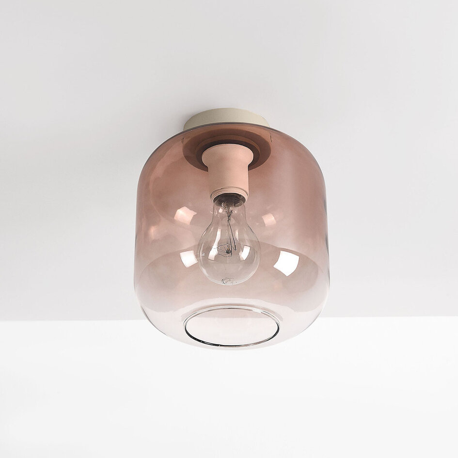 Plafonnier Soli beige avec verre ombré