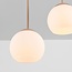 Plafonnier Carat en travertin (pierre naturelle) avec verre blanc laiteux, 5 lumières - beige
