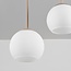 Plafonnier Carat en travertin (pierre naturelle) avec verre blanc laiteux, 5 lumières - beige