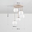 Plafonnier Carat en travertin (pierre naturelle) avec verre blanc laiteux, 5 lumières - beige