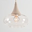 Suspension 6 lumières Loic avec verre transparent - beige sable