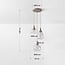 Suspension Loua 3 lumières en verre transparent en beige sable