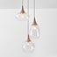Suspension Loua 3 lumières en verre transparent en beige sable