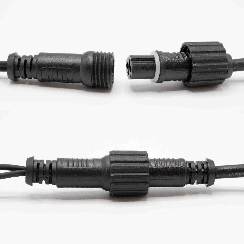 Rideau lumineux noir reliable | à partir de 2 mètres | 300 LEDs | 2200K blanc extra chaud | caoutchouc