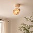 Spot de plafond réglable Pilou avec verre ambré - beige