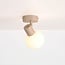 Spot de plafond réglable Pilou avec verre blanc laiteux - beige