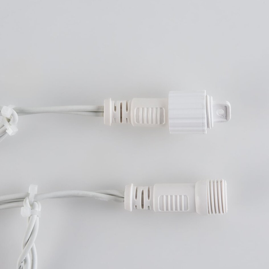 Rideau lumineux reliable blanc | à partir de 2 mètres | 300 LEDs | 2200K extra blanc chaud | caoutchouc