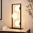 Lampe à poser Tris 3 lumières - noir et or avec verre opalin