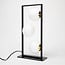 Lampe à poser Tris 3 lumières - noir et or avec verre opalin