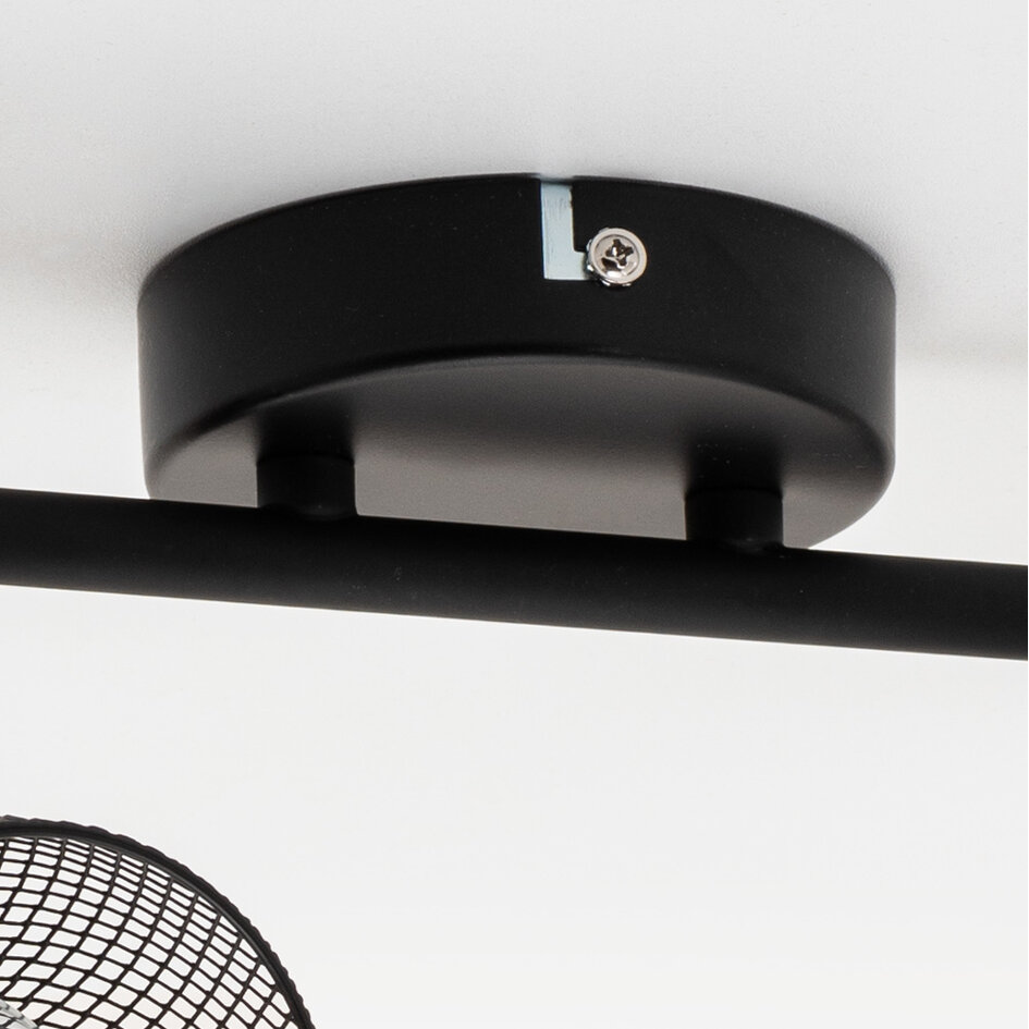 Plafonnier moderne Meshki 2 lumières noir à finition en maille