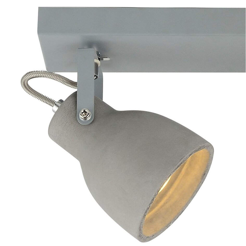 Plafonnier gris béton avec 3 spots - Ralph