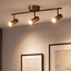 Plafonnier barre argent antique 3 spots LED - Zane