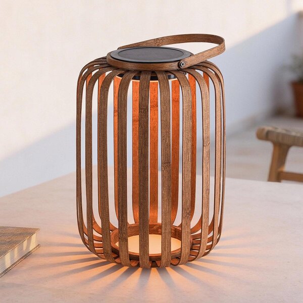 Lanterne solaire Solari aspect bambou - rechargeable et dimmable