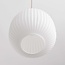 Suspension Meliora beige avec 3 abat-jours en verre nervuré