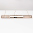 Suspension Meliora beige avec 3 abat-jours en verre nervuré