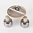 Plafonnier pivotant Klarina 3 lumières en beige sable, verre fumé et effet miroir