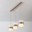 Suspension Klari beige avec verre blanc laiteux, 3 lumières