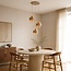 Suspension Kodi beige avec verre ambré, 3 lumières