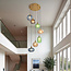 Suspension Altair 7 lumières - verre nervuré en plusieurs couleurs