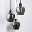 Suspension design 3 lumières Kansas - verre fumé