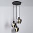 Suspension design 3 lumières Kansas - verre fumé