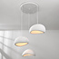 Lampe suspendue Wabi Sabi Ishi à 3 lumières avec motif en pierre blanche - 3 x 40 cm