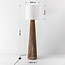 Lampadaire Papira marron avec abat-jour blanc