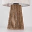 Lampe de table Ranpu Boho-chic marron avec abat-jour en lin