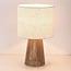 Lampe de table Ranpu Boho-chic marron avec abat-jour en lin