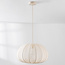 Suspension Japandi Ecruva avec abat-jour rond en tissu Ø50 cm - beige chaud avec une nuance rosée