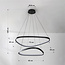 Suspension Nivara - doubles anneaux LED noirs, variateur à 3 niveaux