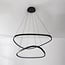 Suspension Nivara - doubles anneaux LED noirs, variateur à 3 niveaux