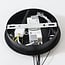 Suspension Nivara - doubles anneaux LED noirs, variateur à 3 niveaux