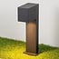 Lampe d'extérieur sur pied Simone à tête carrée noire - 30 cm