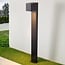 Lampe d'extérieur sur pied Simone à tête carrée noire - 30 cm