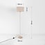 Lampadaire Auras avec abat-jour en lin et effet travertin - beige