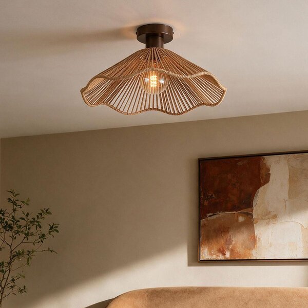 Plafonnier Carta en corde tressée à la main - naturel